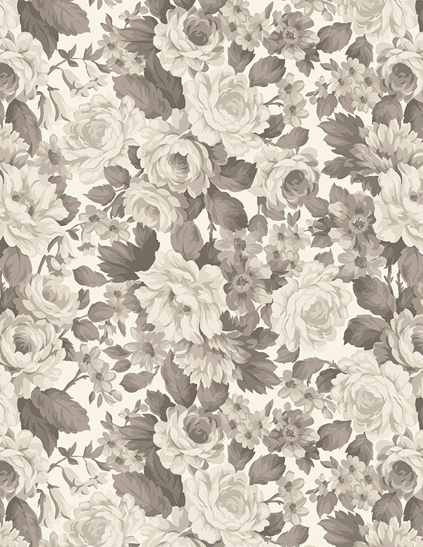Blackberry Bramble Neutral Floral Quilt Fabric by the 1/4 Yard