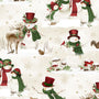 Woodland Snowmen Fabric Collection Scenic Snowman Cream