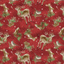 Woodland Snowmen Fabric Collection Critters Toss Red
