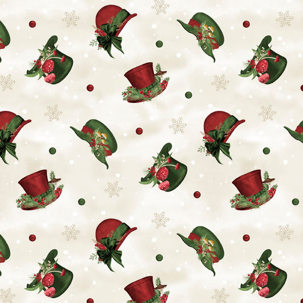Woodland Snowmen Fabric Collection Hat Toss Cream