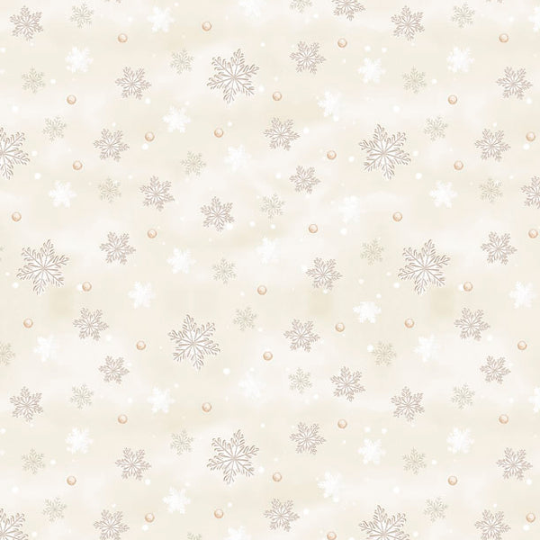 Woodland Snowmen Fabric Collection Snowflakes Cream