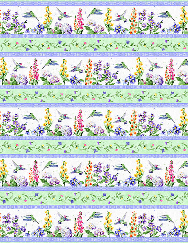 "Floral Flutter Border Stripe" Fabric by the 1/4 Yard Kit Vesion by Wilmington Prints