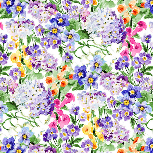 "Floral Flutter Packed Floral" Fabric by the 1/4 Yard