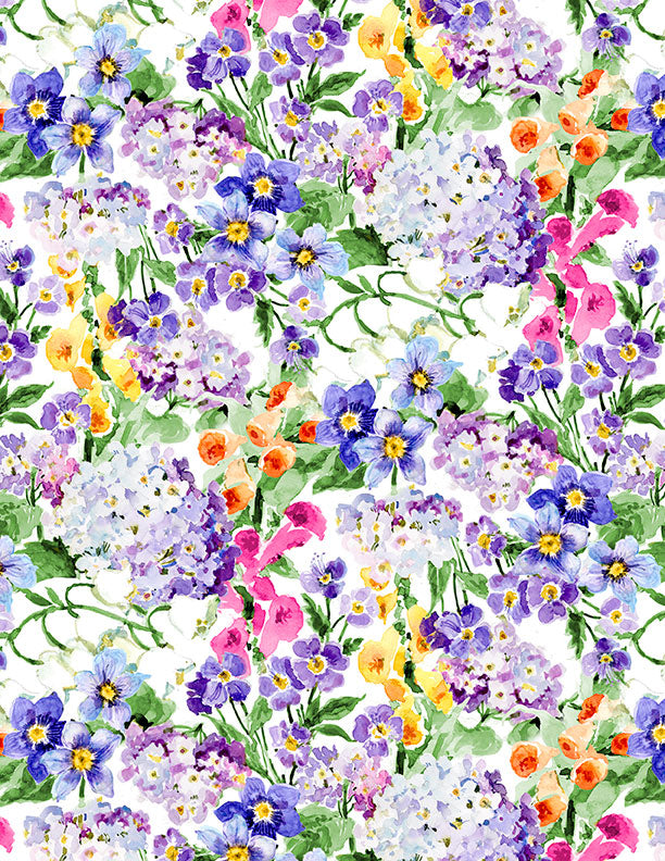 "Floral Flutter Packed Floral" Fabric by the 1/4 Yard by Wilmington Prints