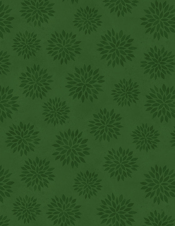 Sunflower Splendor, Tonal Flowers-Green Quilting Fabric