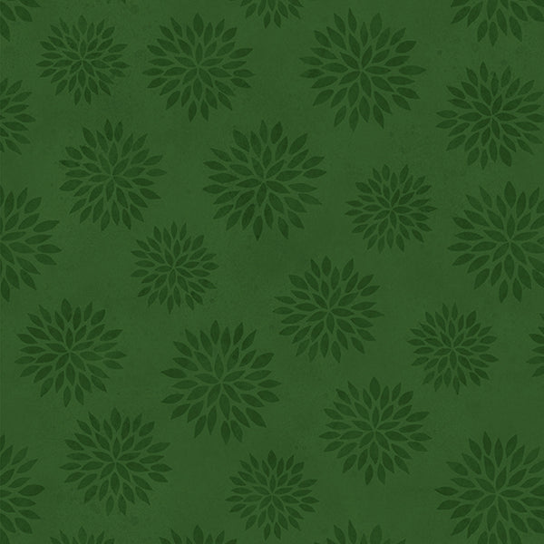 Sunflower Splendor, Tonal Flowers-Green Quilting Fabric