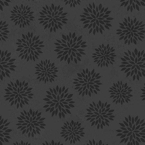 Sunflower Splendor, Tonal Flowers-Black Quilting Fabric