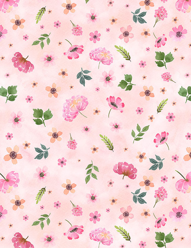 Peony Blossoms Throw Quilt by Lakeside Art Studio