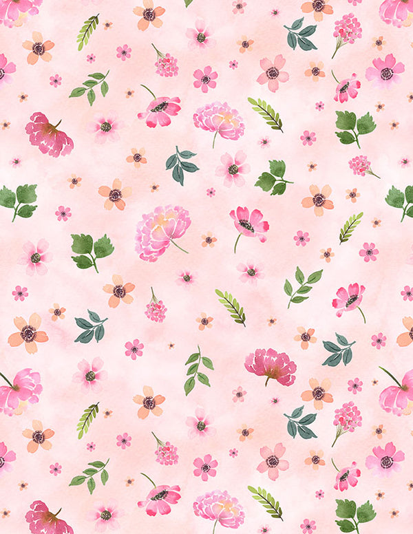 Peony Blossoms Throw Quilt by Lakeside Art Studio
