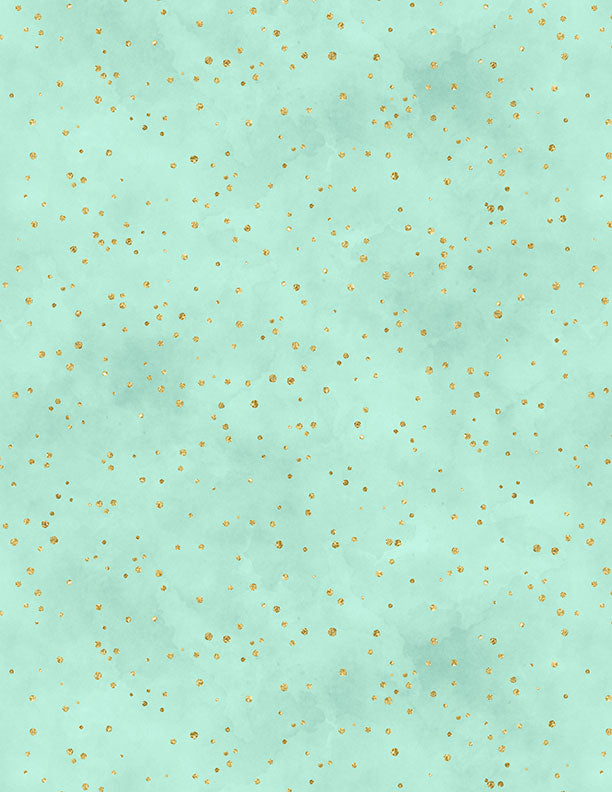 Wilmington Prints Peony Blossoms “Glitter Dots” Teal Quilting Fabric by the 1/4 Yard