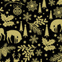 Holiday Sparkle, Holiday Forest-Black Quilting Fabric