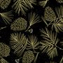 Holiday Sparkle, Sparkling Pines-Black Quilting Fabric