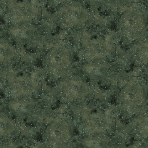 Moonlit Stroll, Marbled Texture-Green Quilting Fabric