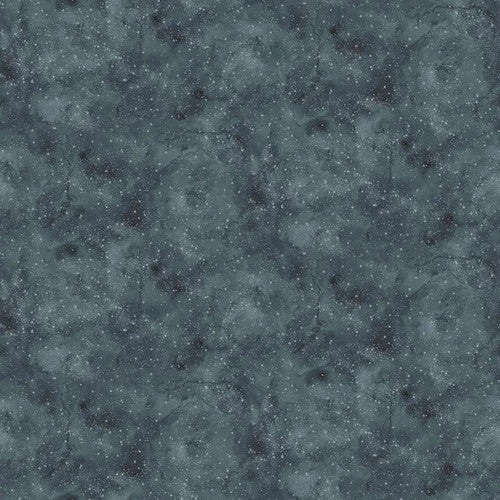 Moonlit Stroll, Marbled Texture-Blue Quilting Fabric