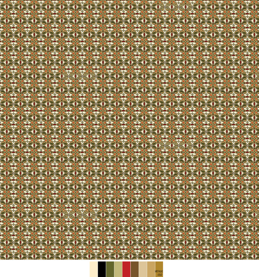 Samsara, Tile-Cream Quilting Fabric
