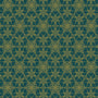 A Festive Medley, Golden Medallions Teal Quilting Fabric