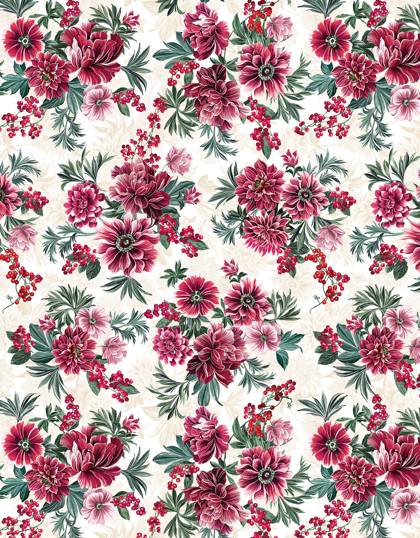 Winterberry Floral Fabric Collection by Benartex