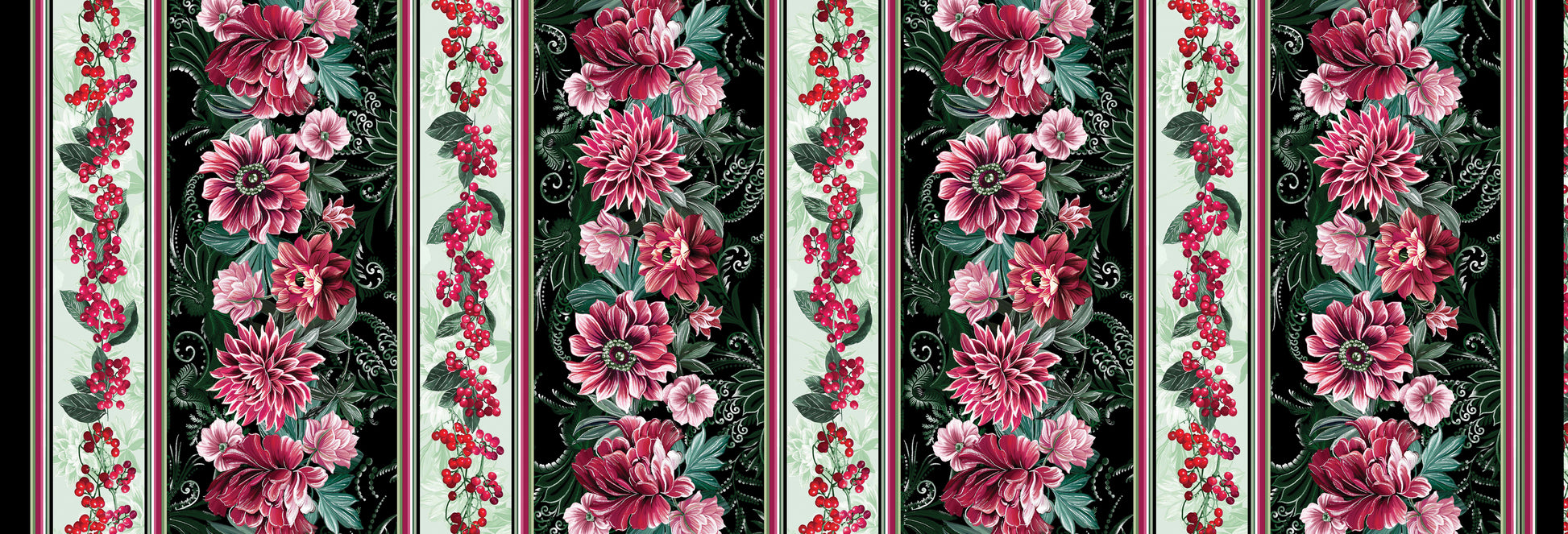 Winterberry Floral Fabric Collection by Benartex