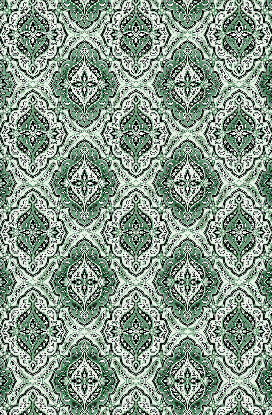 Winterberry Floral, Winterberry Medallion-Sage Quilting Fabric