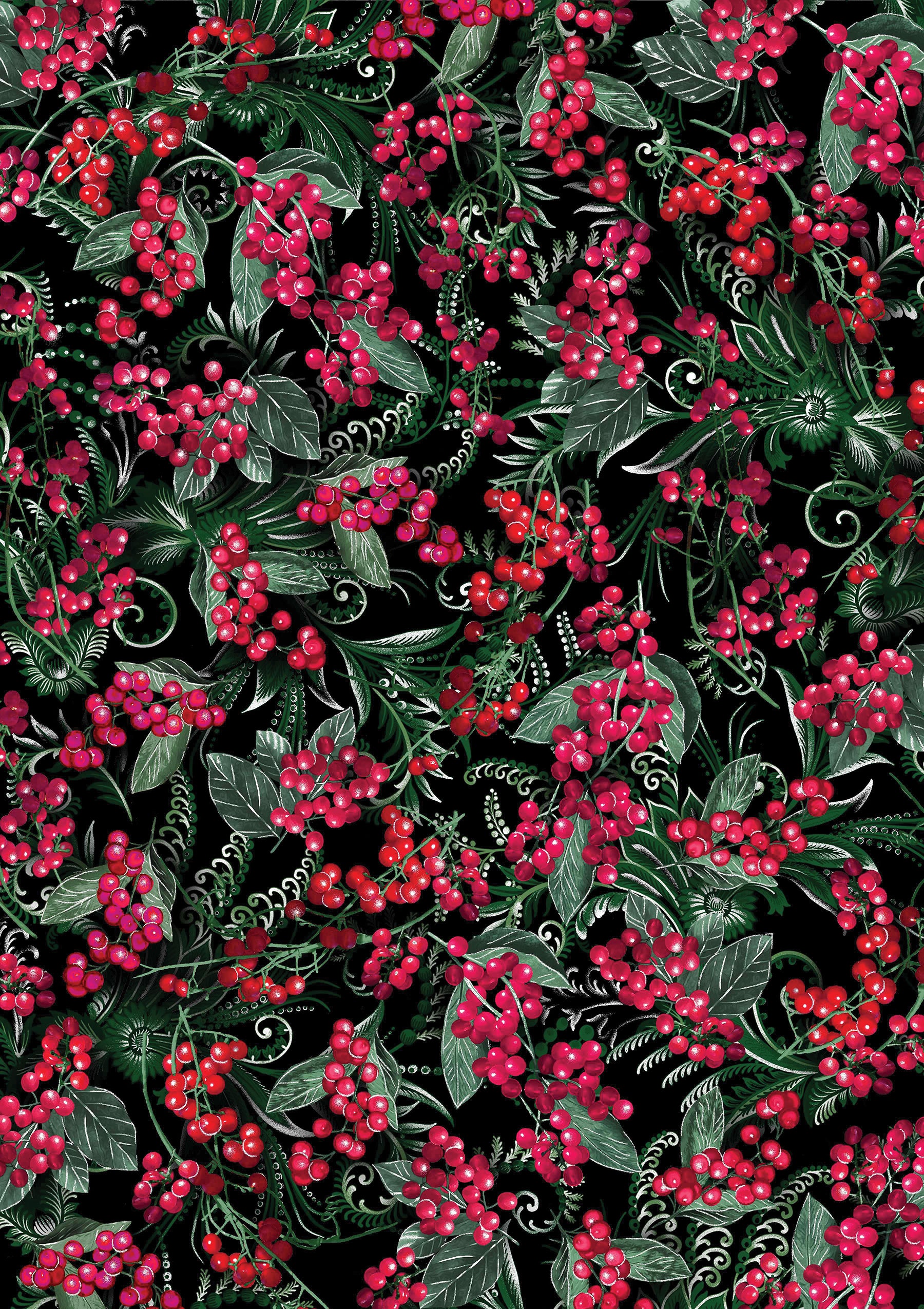 Winterberry Floral Fabric Collection by Benartex