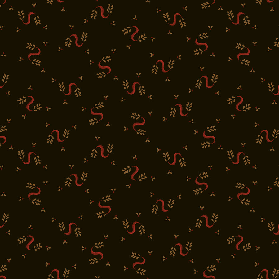 Wit & Wisdom, Serpentine Swirls-Black Quilting Fabric