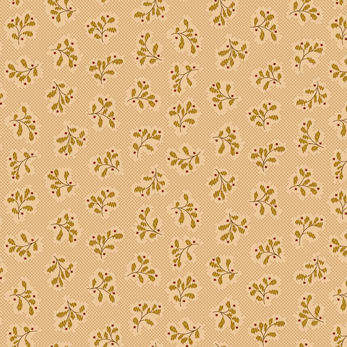 Wit & Wisdom, Leaf Clusters-Cream Quilting Fabric