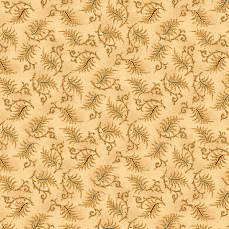 Wit & Wisdom, Sawtooth Leaves-Cream Quilting Fabric