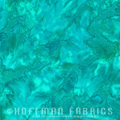 Hoffman Fabrics 1895 Fat Quarter Bundle-Teal Treasures – Hand-Dyed Batik Quilting Fabric fabric precut