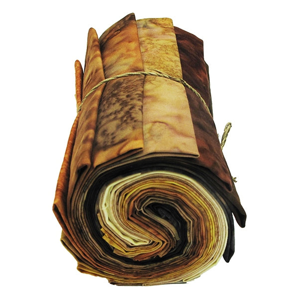 Hoffman Fabrics 1895 Fat Quarter Bundle-Caramel & Coffee – Hand-Dyed Batik Quilting Fabric fabric precut