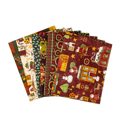 Up On The Housetop 1-Yard Bundle (Cranberry) by Riley Blake Designs