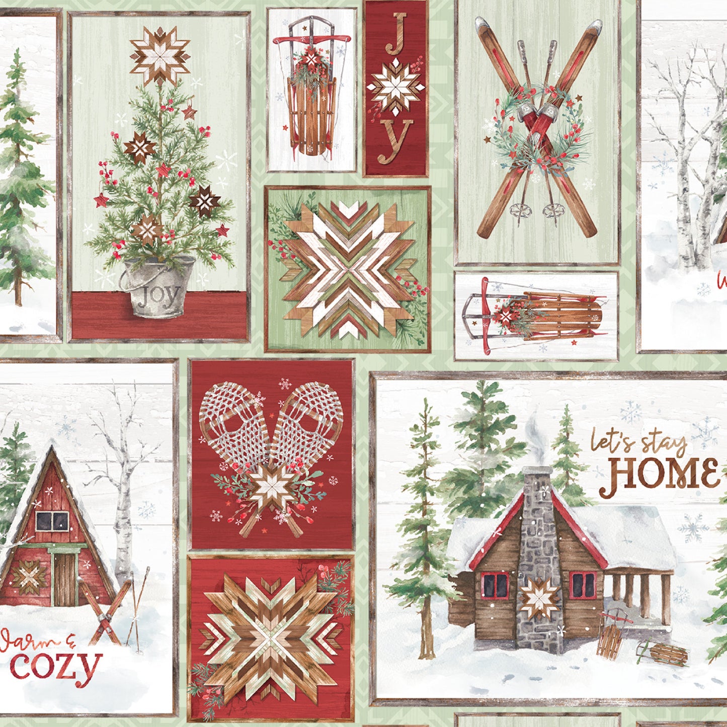 Snowflake Lodge by 3 Wishes Fabrics