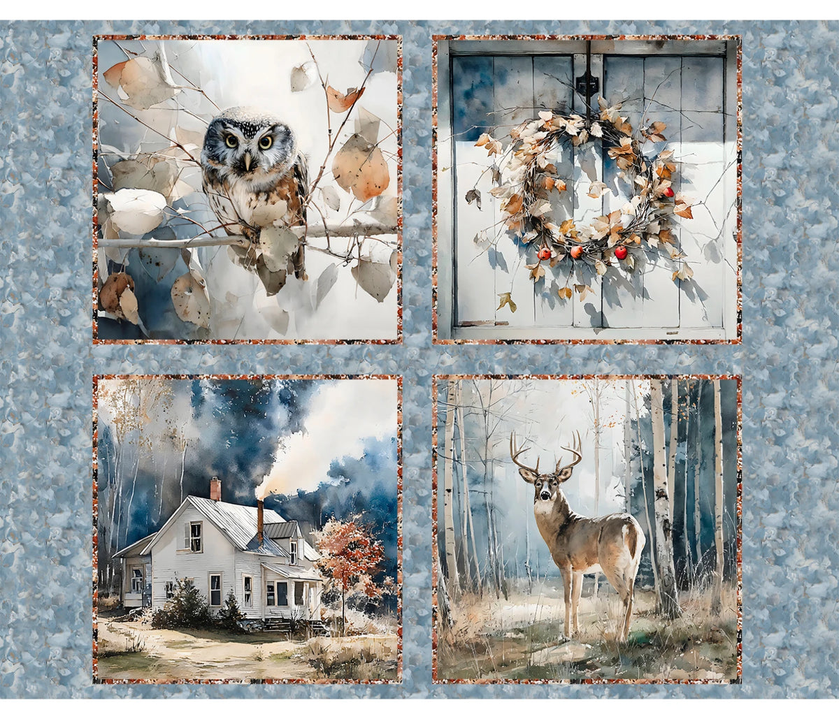 Blue Autumn 36" Panel | 3 Wishes Fabric