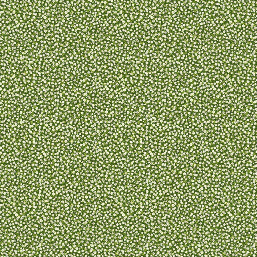 Bear's Den, White Flowers Quilting Fabric