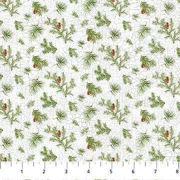Winter Woodland "Pine Boughs (White)" Fabric by the 1/4 Yard by Northcott