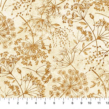 "Queen Anne's Lace" - Cream-Rust | Northcott Fabrics