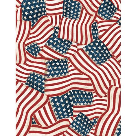108" Patriotic Flag Fabric – "Founding Glory" Fabric by the 1/4 Yard 108"