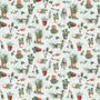 Gardening Snowmen Tossed Tools Quilting Fabric