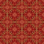 Chicken Shack, Medallion Tiles Red Quilting Fabric