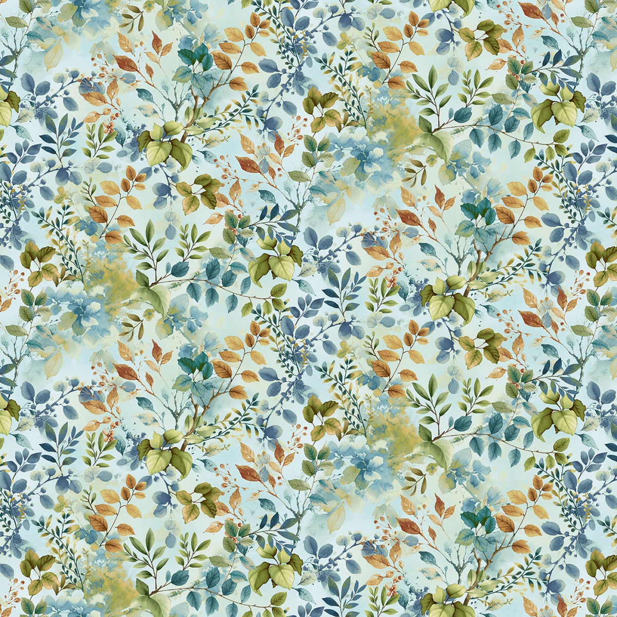 Awakenings "Pale Blue Foliage" Fabric by the 1/4 yard