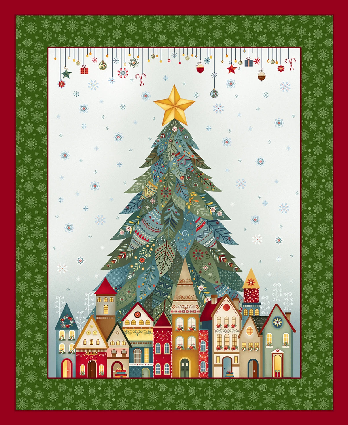 Ice Blue Multi Tree Panel | Henry Glass Fabric