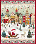 Nordic Holiday Village Santa Panel | Henry Glass Fabric