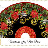 Christmas Joy * Black Tree Skirt Panel * by Studio E Fabrics