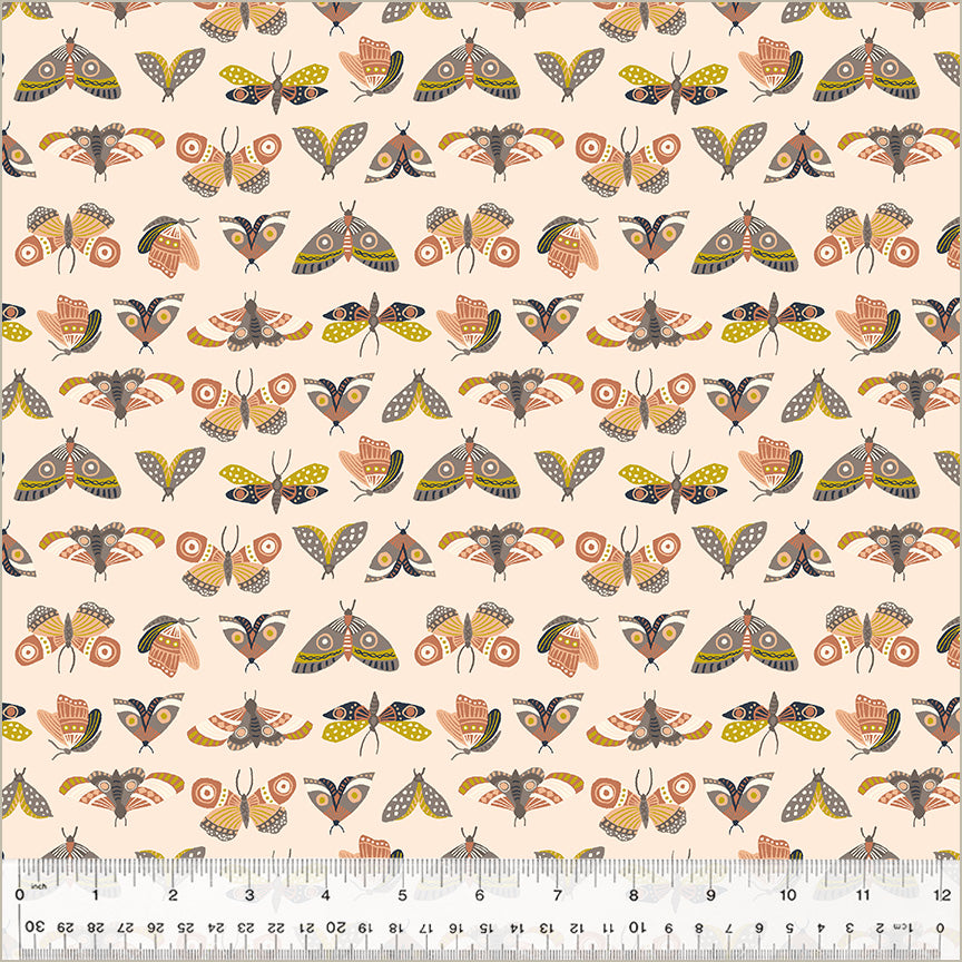 Under the Canopy, Moonlit Moths-Blush Quilt Fabric