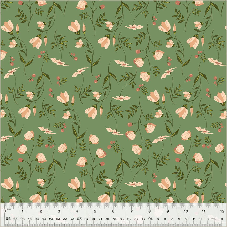 Under the Canopy, Wildflower-Sage Quilt Fabric