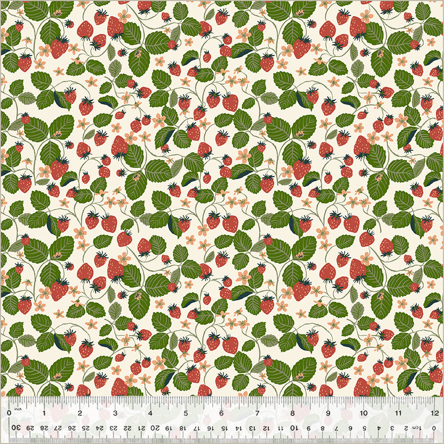 Under the Canopy, Strawberry Fields-Ivory Quilt Fabric