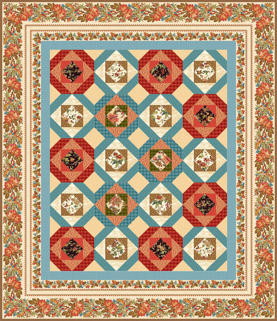 Countryside Throw Quilt Kit 61.5" x 71.5" | Limited Edition by Wilmington Prints