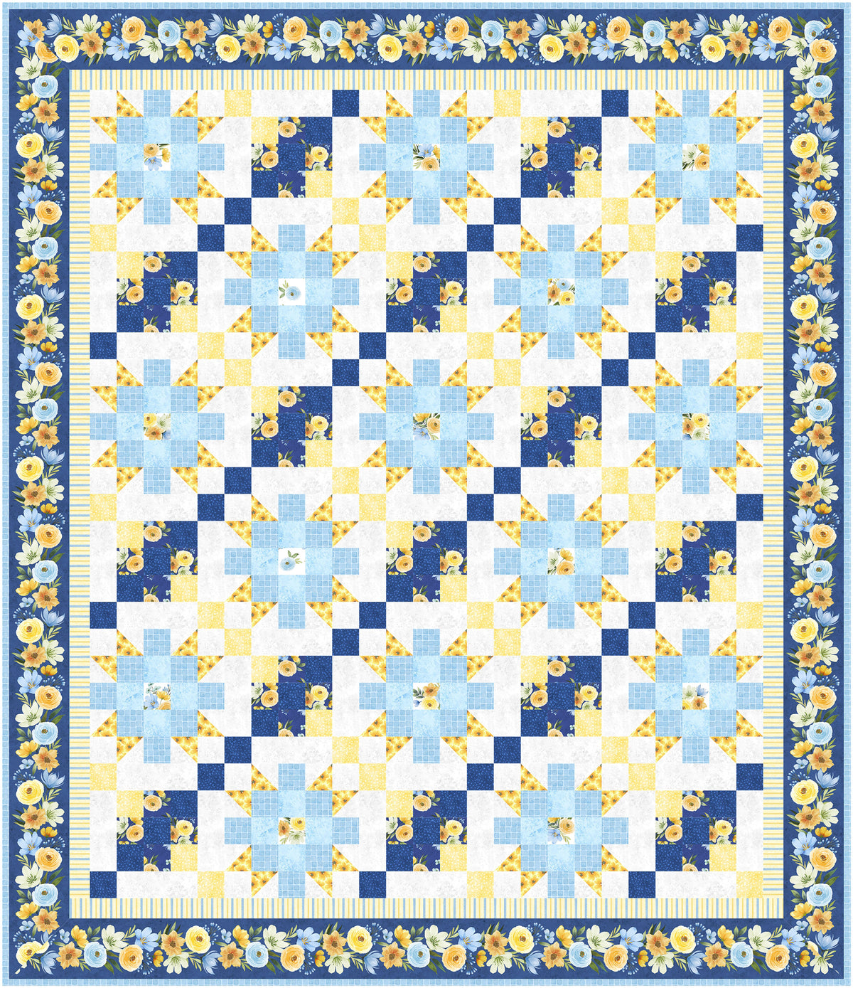 Gentle Meadow Throw Quilt Kit 62" x 72" | Wilmington Prints