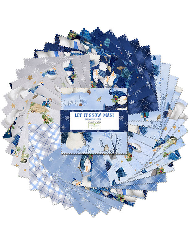 "Let It Snow Man!" 5 Karat Crystals – Wilmington Prints fabric precut