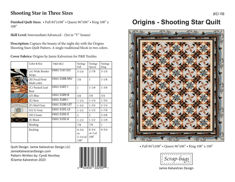 Shooting Star Quilt Kit – Origins Fabric by P&B Textiles | Limited Edition