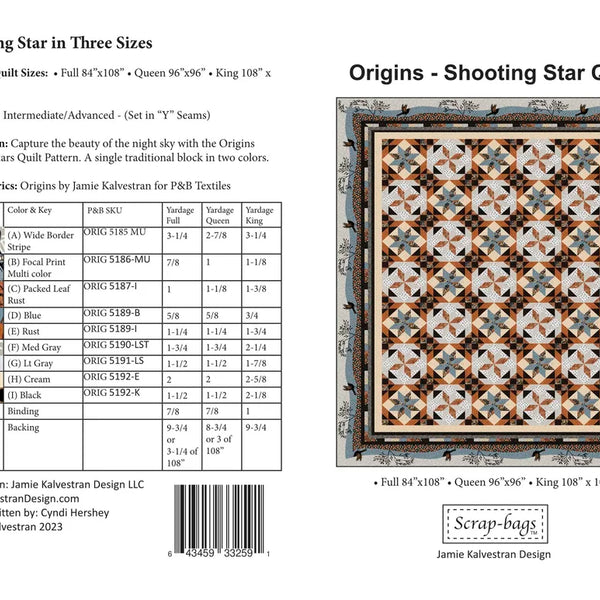 Shooting Star Quilt Kit – Origins Fabric by P&B Textiles | Limited Edition